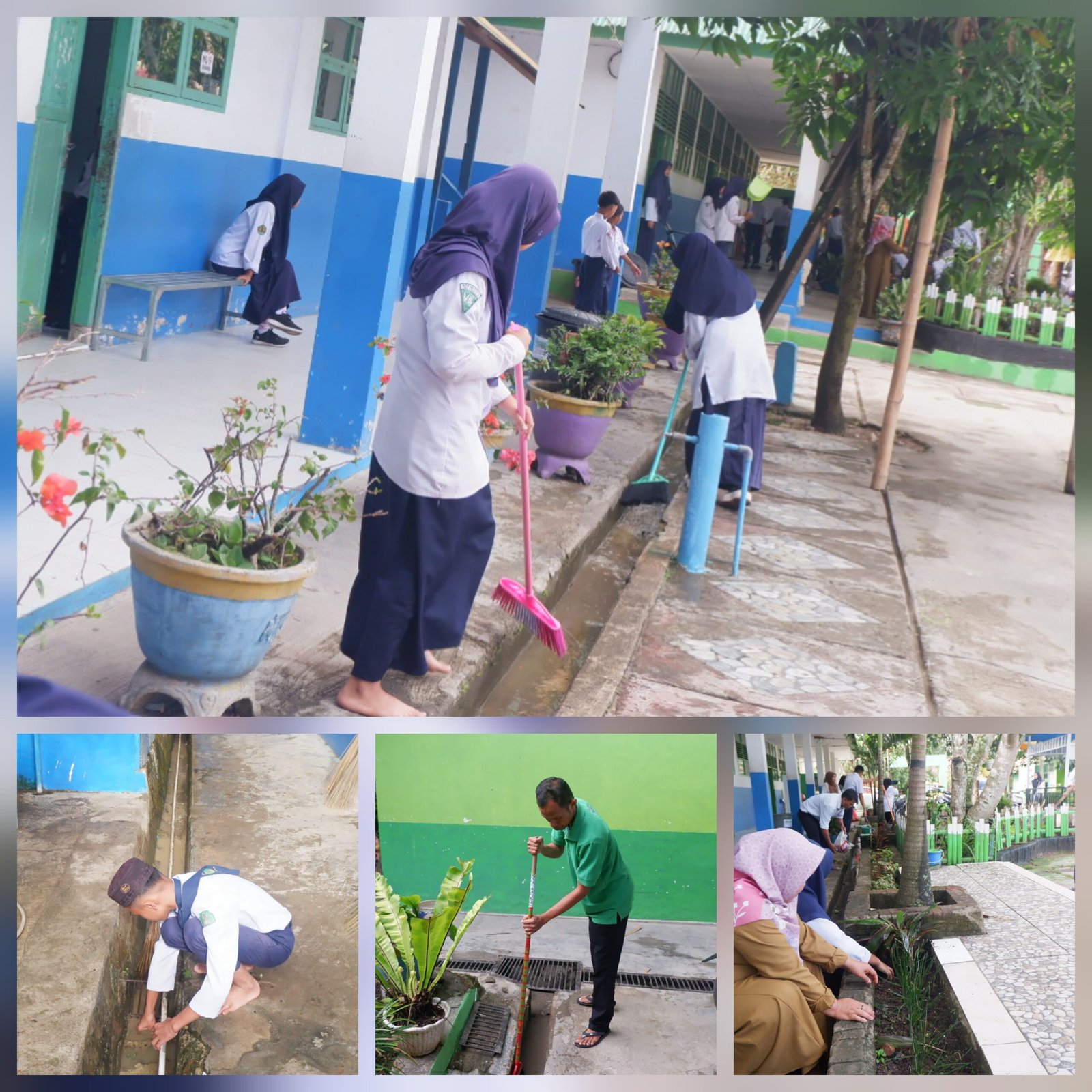 Siswa membuat Lubang Resapan Biopori